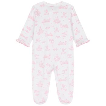 Baby Girls White & Pink Princess Adventure Babygrow