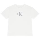 Girls White Logo T-Shirt, 2, hi-res