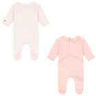 Baby Girls Pink Tiger Babygrows ( 2 Pack ), 1, hi-res