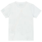 Younger Boys White & Navy Blue Logo Shorts Set, 1, hi-res