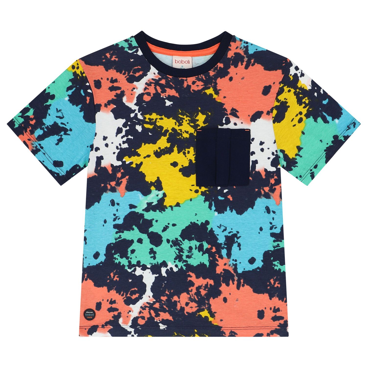 Boys Multi-Coloured Abstract T-Shirt, 1, hi-res