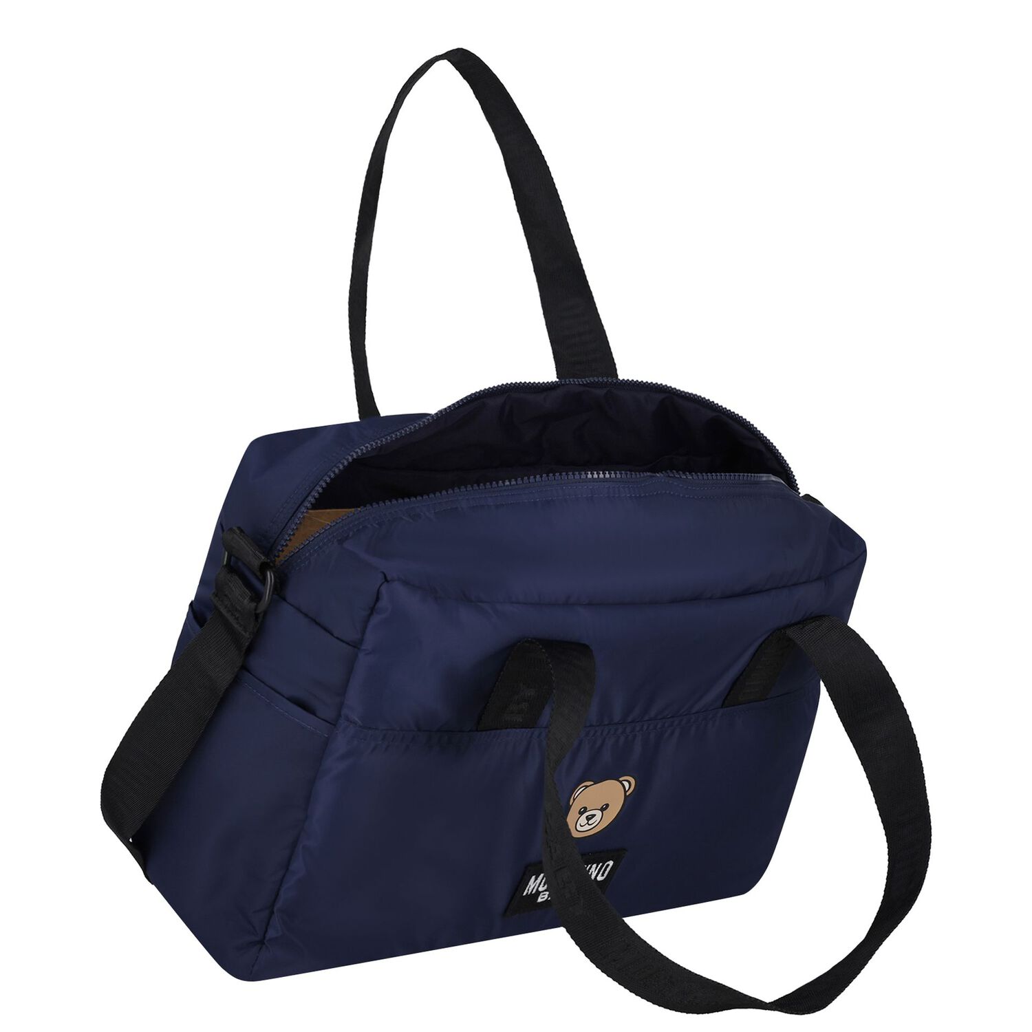 Navy Blue Teddy Bear Baby Changing Bag, 1, hi-res
