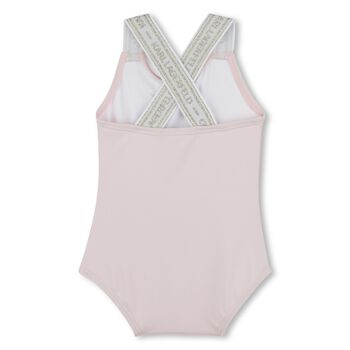 Girls Pink Logo Choupette Swimsuit