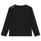 Boys Black Ikonik Karl Long Sleeve Top, 1, hi-res