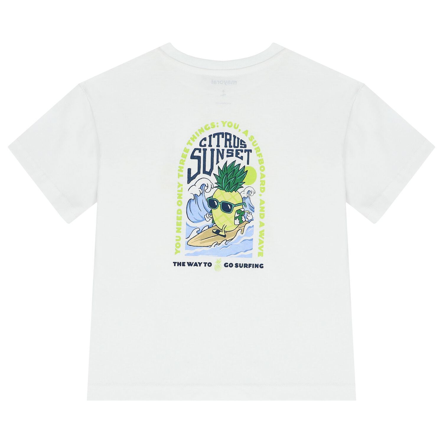 Boys White Pineapple T-Shirt, 1, hi-res