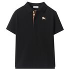 Boys Black EKD Logo Polo Shirt, 1, hi-res