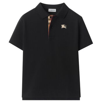 Boys Black EKD Logo Polo Shirt