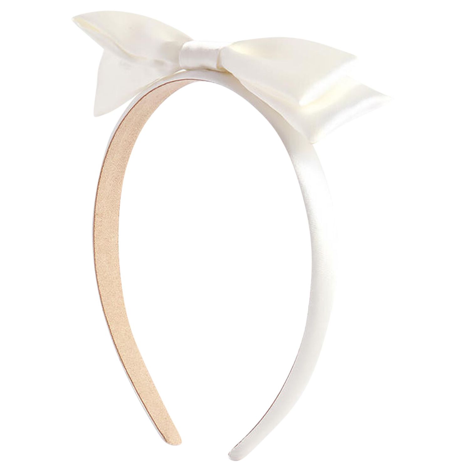 Girls white Bow Headband, 1, hi-res