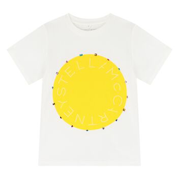 Girls Ivory & Yellow Jewelled T-Shirt