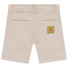 Younger Boys Beige Logo Shorts, 1, hi-res
