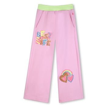 Girls Pink Embellished Joggers