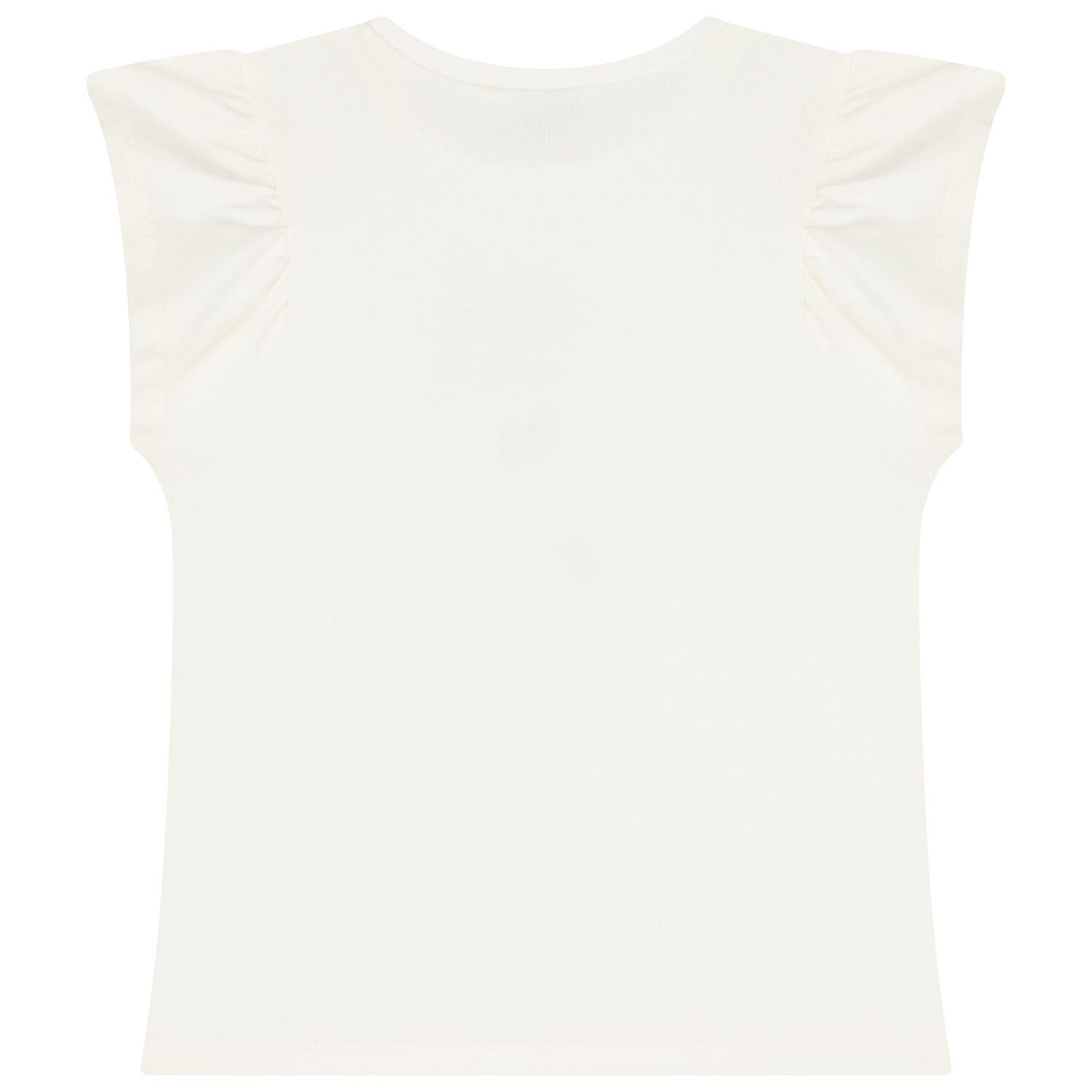 Girls Ivory Cotton & Blue Floral Print T-Shirt, 1, hi-res image number null