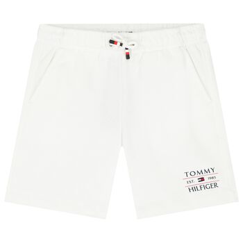 Boys White Logo Shorts