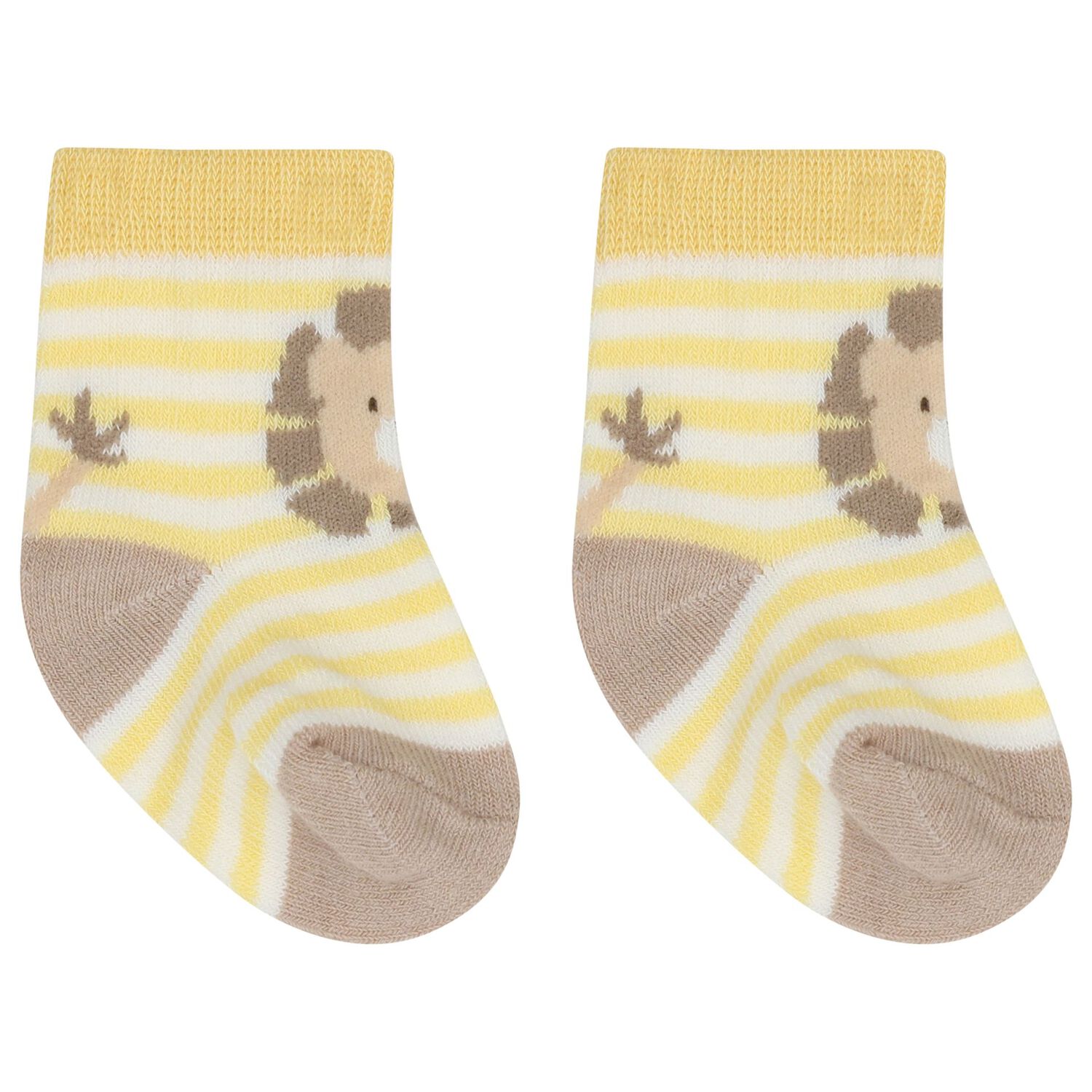 Baby Boys Yellow & White Socks ( 4-Pack ), 2, hi-res