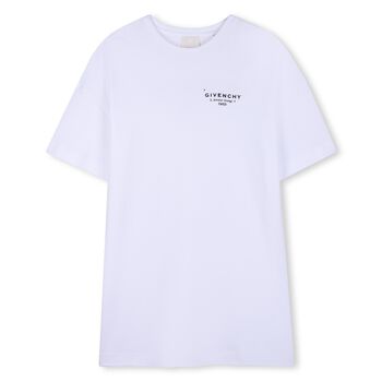 Girls White Logo T-Shirt Dress