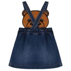 Younger Girls Pink & Blue Denim Teddy Bear Skirt Set, 1, hi-res