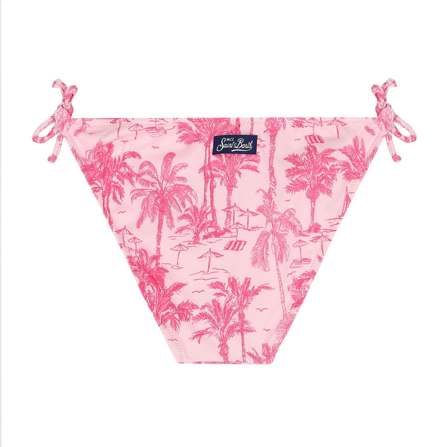 Girls Pink Palm Print Bikini, 1, hi-res image number null