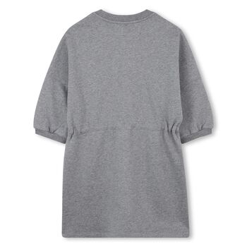 Girls Grey Logo Sweatshirt Dress