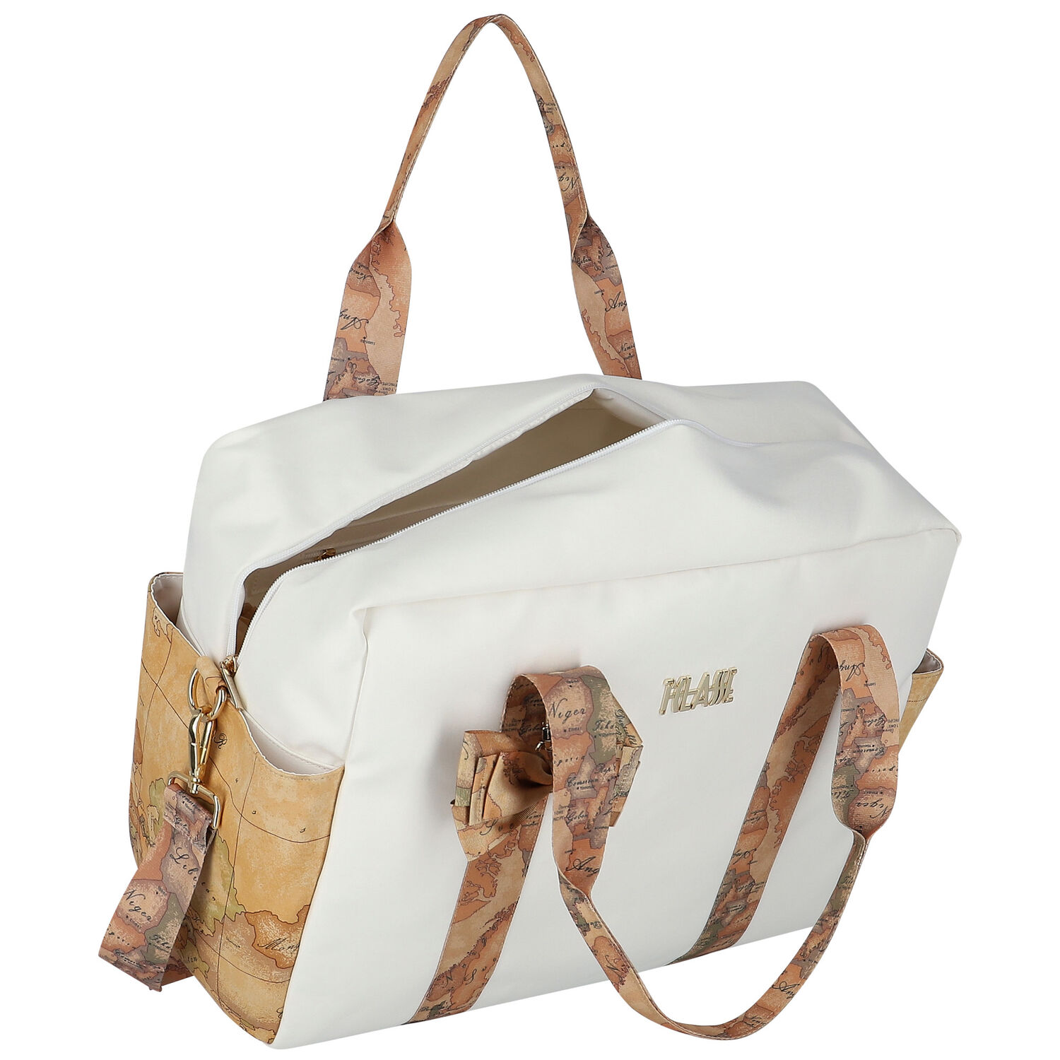 Ivory & Beige Logo Baby Changing Bag, 1, hi-res