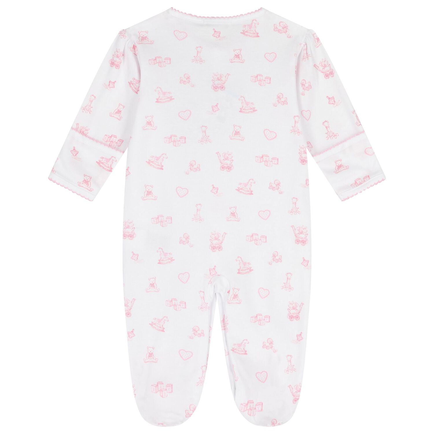 Baby Girls White & Pink Vintage Toy Treasures Babygrow, 1, hi-res image number null