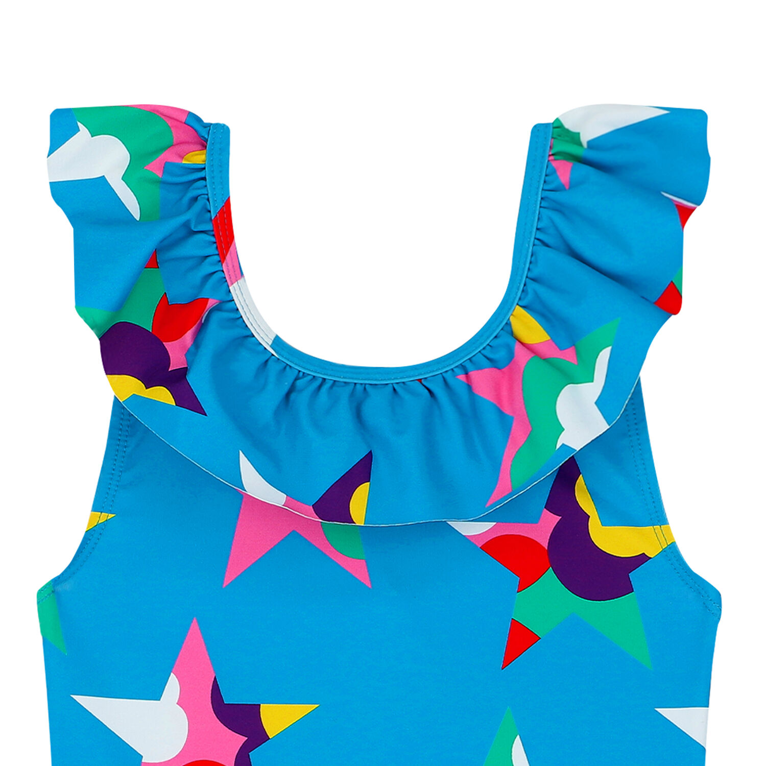 Girls Blue Stars Swimsuit, 1, hi-res