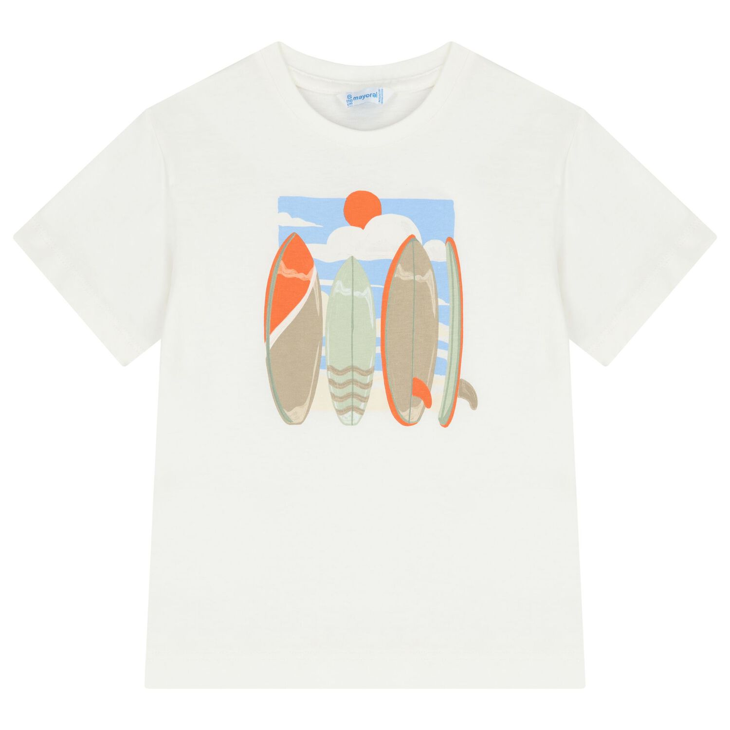 Boys White & Green Surfboard Shorts Set, 1, hi-res