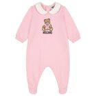 Baby Girls Pink & White Teddy Bear Logo Babygrow Gift Set, 4, hi-res