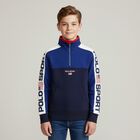 Boys Blue Logo Zip Up Top, 1, hi-res