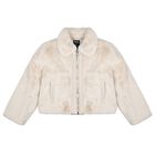 Girls Ivory Fur Jacket, 1, hi-res