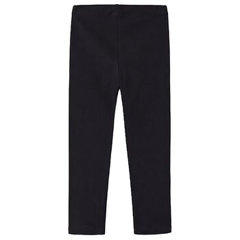 Girls Black Logo Leggings