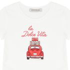 Girls White Vintage Car T-Shirt, 1, hi-res
