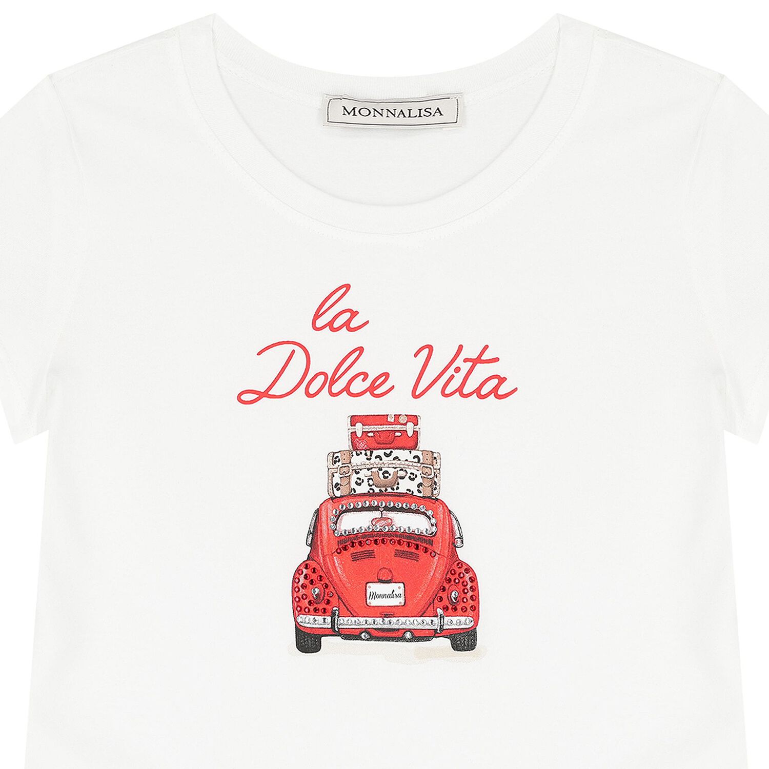 Girls White Vintage Car T-Shirt, 1, hi-res image number null