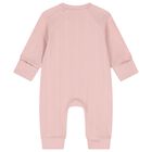 Baby Girls Pink Balloon Motif Ribbed Romper, 2, hi-res