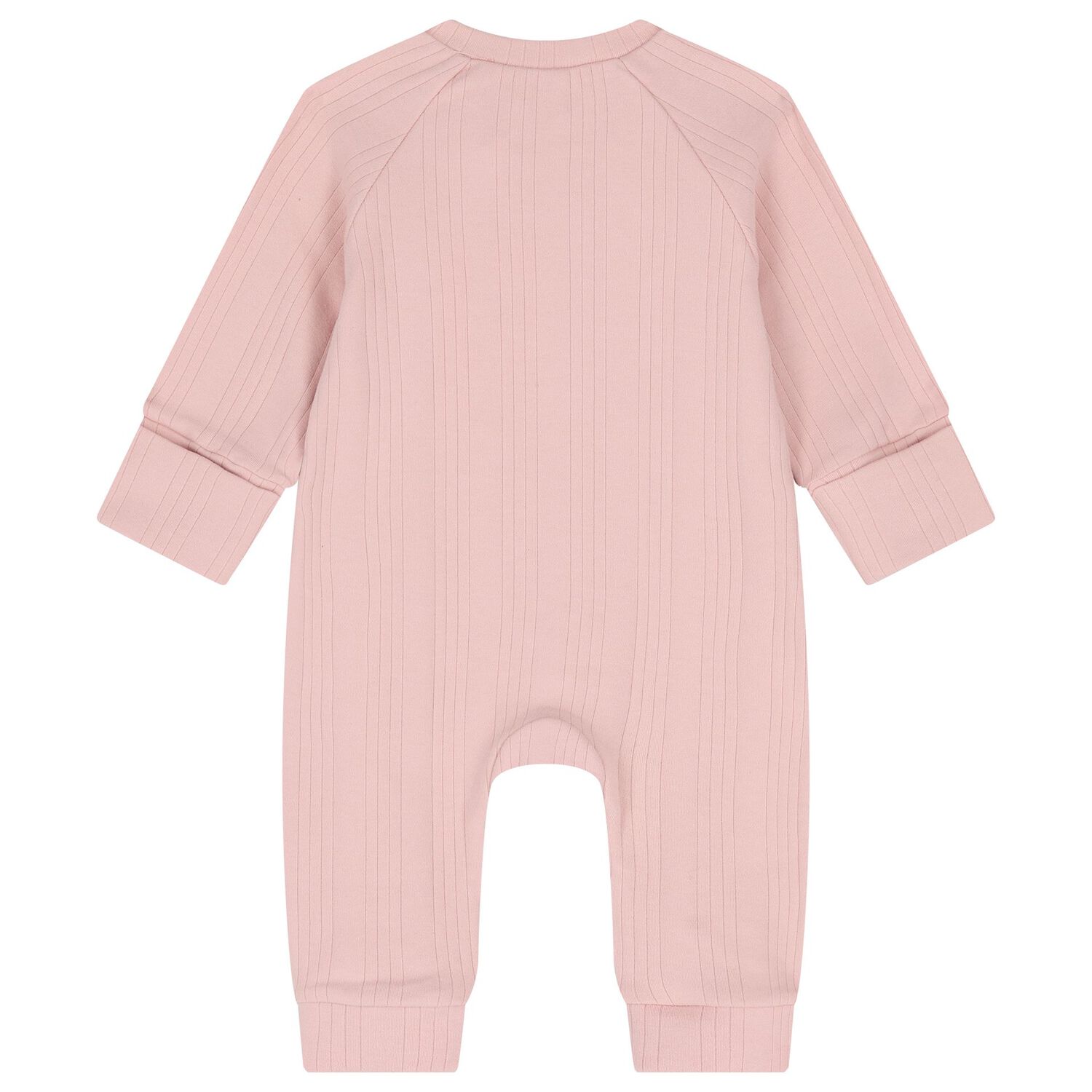 Baby Girls Pink Balloon Motif Ribbed Romper, 2, hi-res