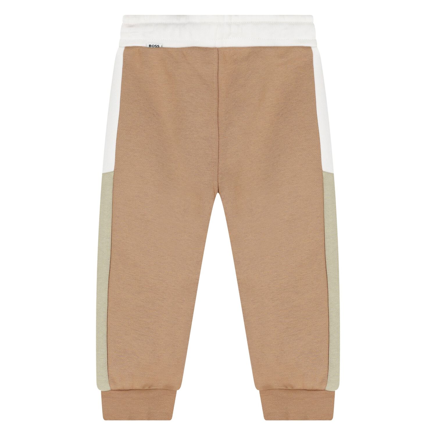 Younger Boys Beige Logo Joggers, 1, hi-res
