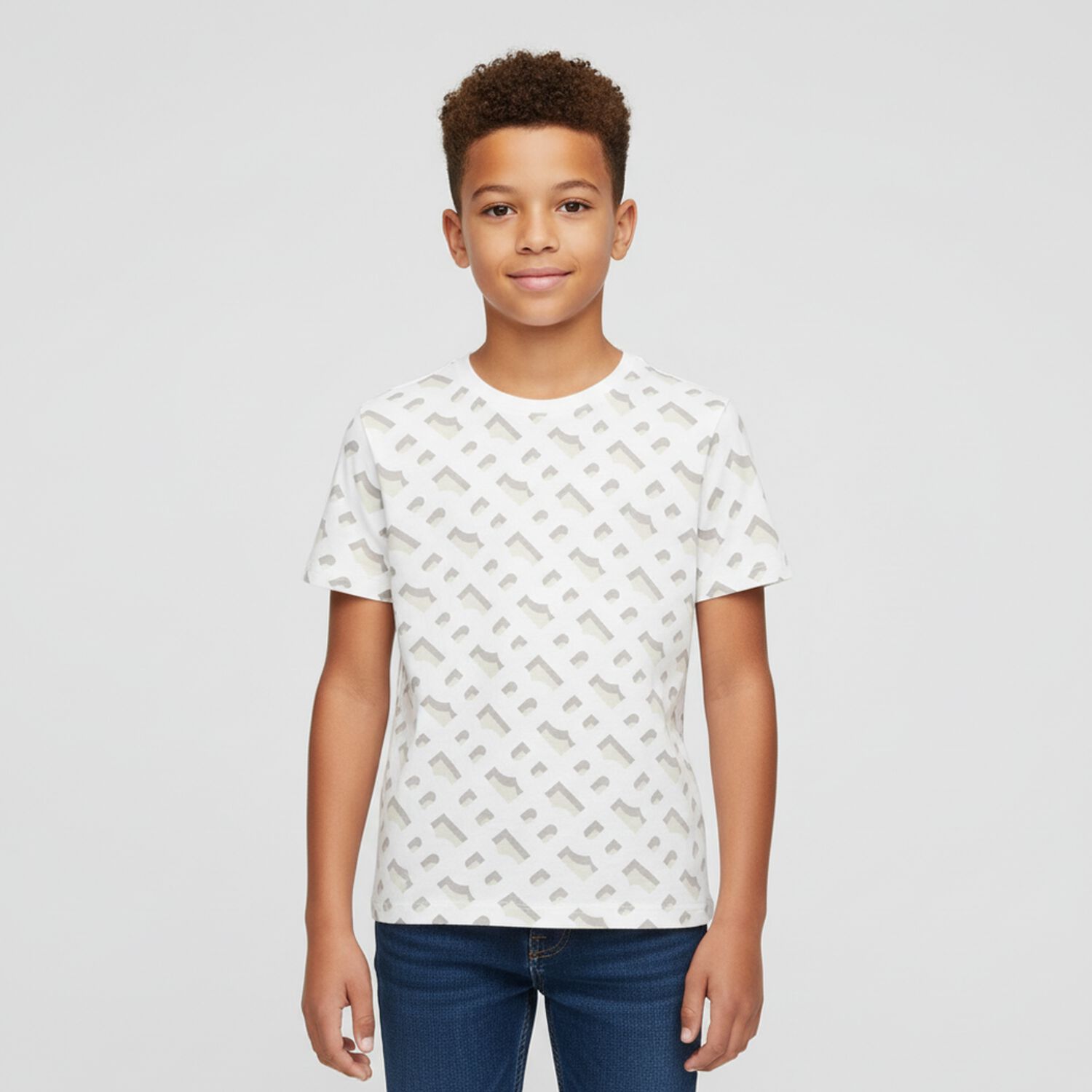 Boys White Logo T-Shirt, 2, hi-res