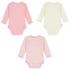 Baby Girls Pink & Ivory Logo Bodsuits (3-Pack), 1, hi-res
