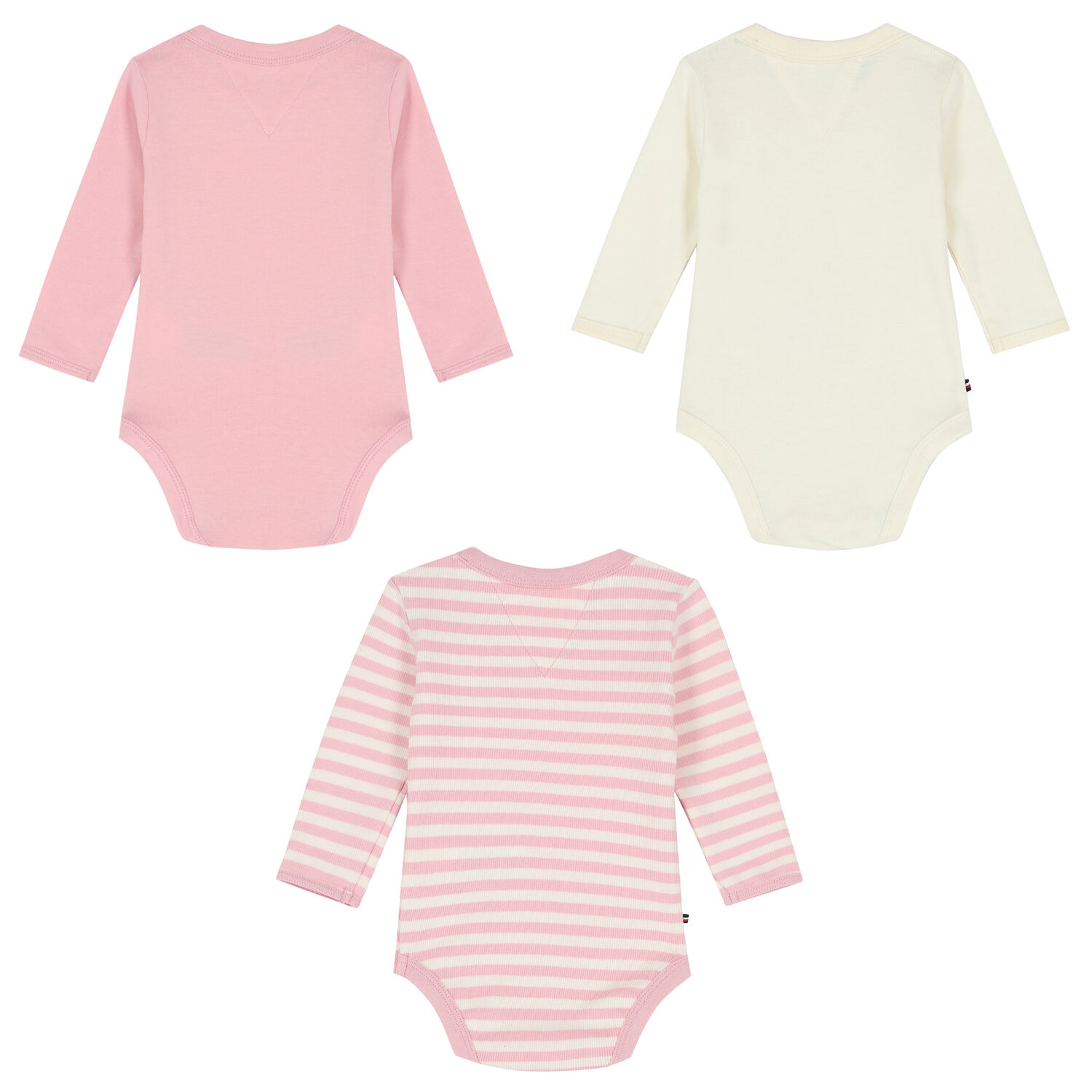 Baby Girls Pink & Ivory Logo Bodsuits (3-Pack), 1, hi-res