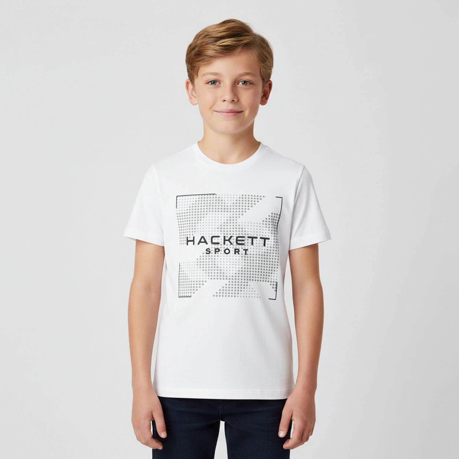 Boys White Logo T-Shirt, 1, hi-res
