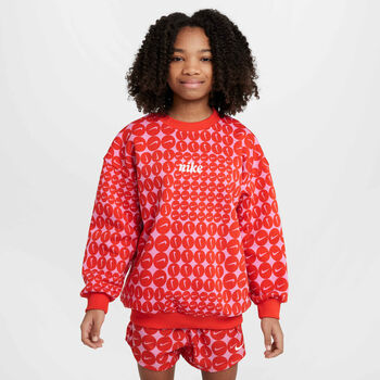 Girls Red & Pink Logo Sweatshirt