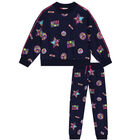 Girls Navy Blue Tracksuit, 1, hi-res