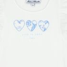 Girls White Hearts T-Shirt, 1, hi-res