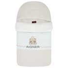 Baby Boys Blue & Beige Teddy Bear Logo Nest, 2, hi-res