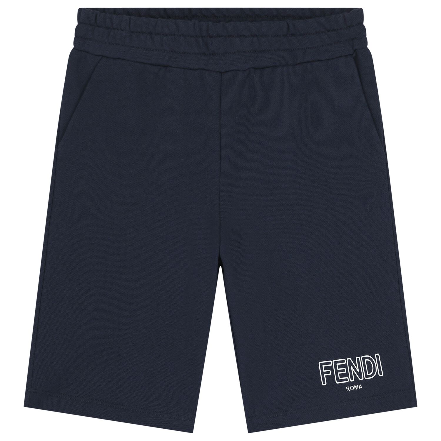 Boys Navy Blue Logo Shorts, 1, hi-res