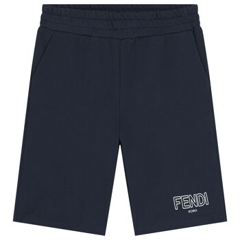 Boys Navy Blue Logo Shorts