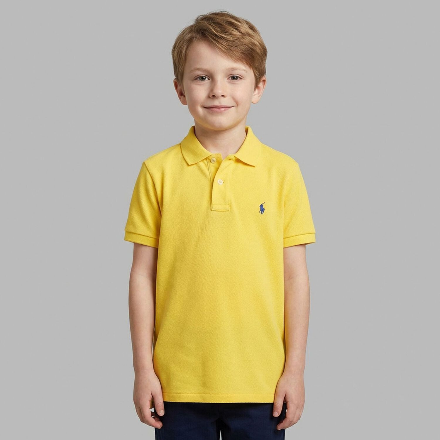 Boys Yellow Logo Polo Shirt, 1, hi-res