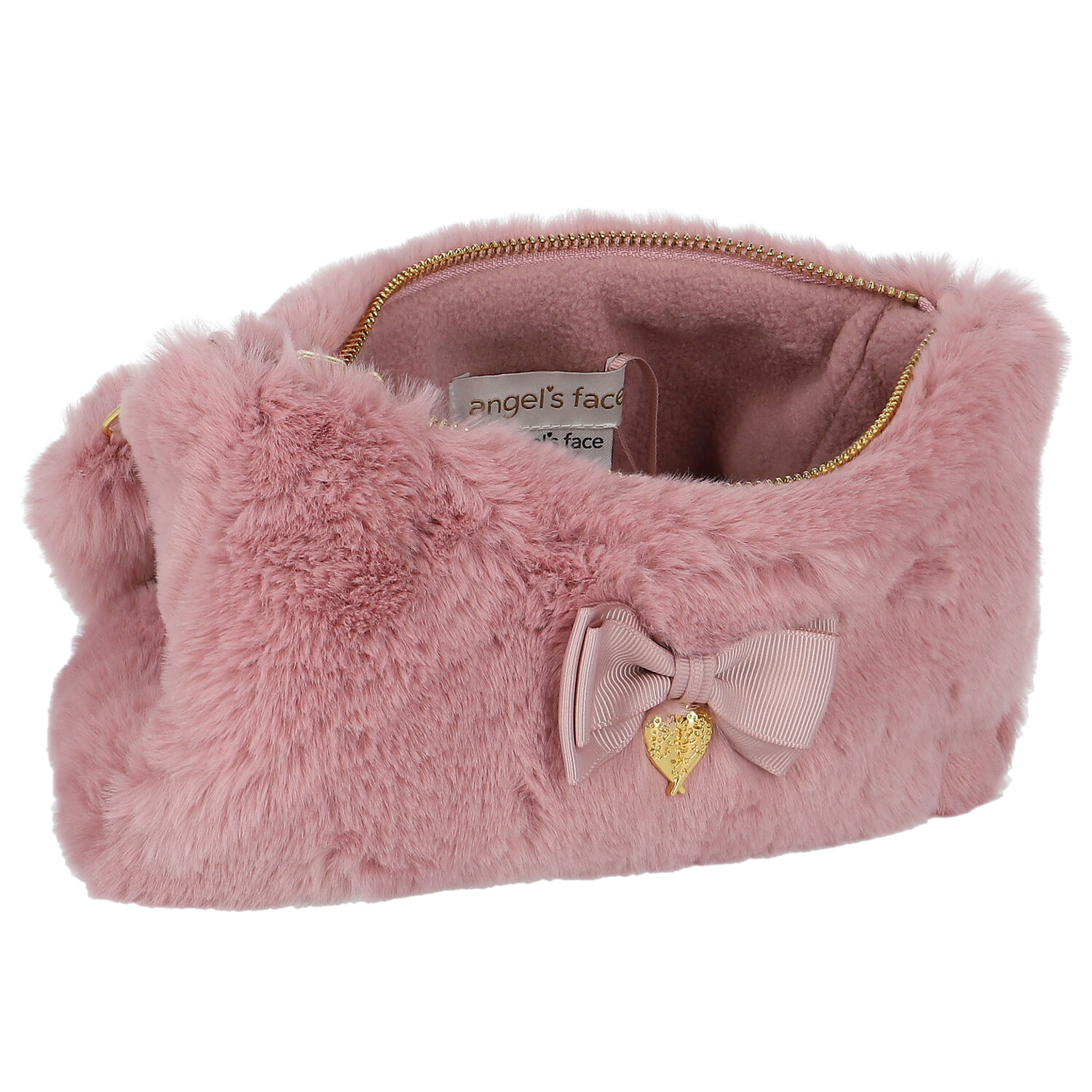 Girls Pink Faux Fur Bag, 1, hi-res
