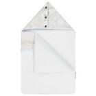 Baby Girls White & Beige Embellished Logo Nest, 1, hi-res