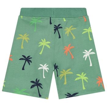 Boys Green Palm Tree Shorts
