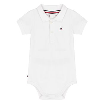 Baby Boys White Logo Bodysuit